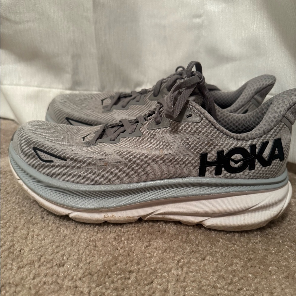 Hoka Light Gray Athletic Sneakers